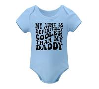 Aunt Is Cooler Than My Dad Baby Clothes Aunties Bestie Bodysuits Boy Girl Auntie Outfits Sky Blue-style-2 9months