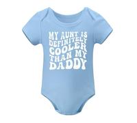 Aunt Is Cooler Than My Dad Baby Clothes Aunties Bestie Bodysuits Boy Girl Auntie Outfits Sky Blue-style 9months