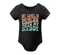 Aunt Is Cooler Than My Dad Baby Clothes Boy Loves Me Auntie Bestie Baby Girl Bodysuits Black-style-1 12months