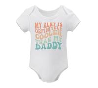 Aunt Is Cooler Than My Dad Baby Clothes Boy Loves Me Auntie Bestie Baby Girl Bodysuits White-style-1 9months
