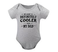 Aunt Is Cooler Than My Dad Baby Clothes Gender Neutral Aunties Bestie Outfits Boy Girl Bodysuits Gray-style-1 9months