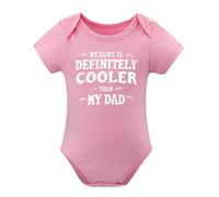 Aunt Is Cooler Than My Dad Baby Clothes Gender Neutral Aunties Bestie Outfits Boy Girl Bodysuits Pink-style 6months