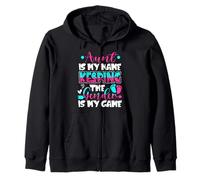 Aunt Is My Name Keeping Gender Is My Game Gender Reveal Zip Hoodie