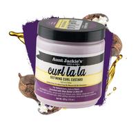 Aunt Jackie's Curls and Coils Curl La La Defining Curl Custard for Natural Hair Curls, Coils and Waves Enriched with shea Butter and Olive Oil, 18 oz
