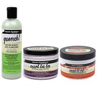 Aunt Jackies Curls & Coils TRIO BUNDLE - Quench Leave In Conditioner 355 ml, Curl La La Defining Custard 426g, Seal It Up Hydrating Sealing Butter 213g