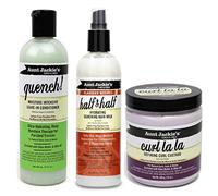 Aunt Jackies Curls & Coils TRIO BUNDLE | Quench Moisture Intensive Leave In Conditioner 355 ml | Curl La la Defining Custard 426g | Half n Half Silkening Milk 355ml