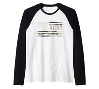 Aunt Like A Mom Only Cooler Mother's Day Camo USA Flag Raglan Baseball Tee