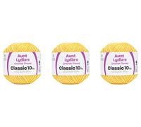 Aunt Lydia Classic Maize Crochet - 3 Pack of 350y/320m - Cotton - Gauge 10 - Crochet