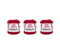 Aunt Lydia Fashion Yarn, 3 Pack, Scarlet 3 Count