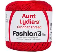 Aunt Lydia's Fashion Crochet Thread Size 3-Atom Red