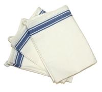 Aunt Martha's 100% cotton Aida Stitch 'Em Up Retro Stripe Towels 18 x 28 inches 3 per Package Blue Stripe, Blue