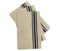 Aunt Martha's Dish Towels, Black Herringbone Stripe