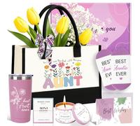 Aunt Mothers Day Gift,Birthday Gifts for Aunt Auntie From Niece Nephew,Gift Ideas Tote Bag Tumbler Candle Bracelet,Pregnancy Announcement Gifts for Cool New Auntie to be