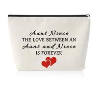 Aunt Niece Gifts 25x17CM Makeup Bag Best Niece Gifts from Aunt Best Aunt Ever Gifts from Niece Aunt Birthday Mothers Day Christmas Valentines Gifts for Niece Auntie Travel Makeup Pouch
