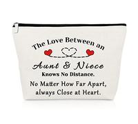 Aunt Niece Gifts Makeup Bag Aunt and Niece Birthday Gifts Appreciation Presents for Women Travel Cosmetic Pouch Auntie Christmas Mothers Day Cosmetic Bag Graduation Presents for Girls Auntie