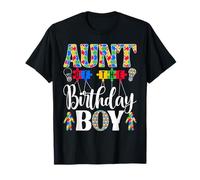 Aunt of The Birthday Boy Autism Awareness Family T-Shirt