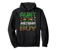 Aunt of the Birthday Boy Pixel Gamer Family Love Pullover Hoodie