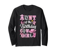 Aunt of The Birthday Cow Girl Western Cowgirl 1St Birthday Long Sleeve T-Shirt