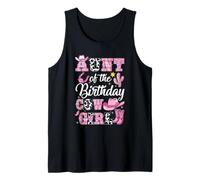 Aunt of The Birthday Cow Girl Western Cowgirl 1St Birthday Tank Top