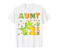 Aunt of The Two Rex 2nd Birthday Boy Dinosaur T-Rex T-Shirt