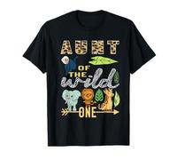 Aunt Of The Wild One Zoo Mother Birthday Safari Jungle Anima T-Shirt