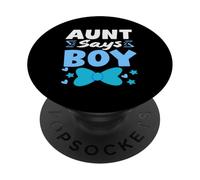 Aunt Says Boy Gender Reveal Party Team Blue Voting Auntie PopSockets Adhesive PopGrip