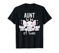 Aunt To Be Of Twins Elephant Baby Shower Twin Aunt T-Shirt