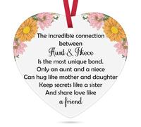 Aunt & Uncle Gift Christmas Ornaments Father's Day Mother's Day Thanksgiving Birthday Gifts for Auntie and Uncle from Niece Nephew Unique Gift Idea for Aunt and Uncles Ceramic Heart Keepsake