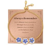 AUNTESIGN - Forget-Me-Not Friendship Bracelets | Always Remember | Best Friend Galentines Valentines, Birthday, Mother's Day, Christmas, Friendship Gifts for Women, Best Friend