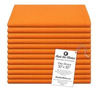 Aunti Em's Kitchen Apricot Cotton Napkins Cloth 20 x 20 Oversized 100% Natural Bulk Linens for Dinner, Events, Weddings, Set of 12