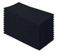 Aunti Em's Kitchen Flour Sack Dish Towels - Natural Cotton for Embroidery and Drying Glass, Hand, Dinnerware - Plain, Thick, Zero-Lint, Highly Absorbent - Set of 12, 27 x 27 Inch, Tuxedo Black