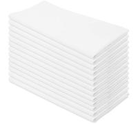 Aunti Em's Kitchen Flour Sack Dish Towels - Natural Cotton for Embroidery and Drying Glass, Hand, Dinnerware - Plain, Thick, Zero-Lint - Highly Absorbent - Set of 13, 27 x 27 Inch, White