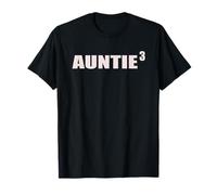 Auntie 3 Niece Nephew 3rd Time Cubed Auntie Of Three T-Shirt