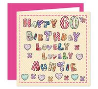 Auntie 60th Happy Birthday Card - Lovely Lovely Auntie - 60 Today