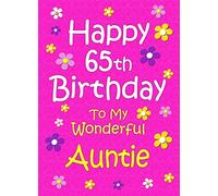 Auntie 65th Birthday Card (Pink)