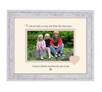 Auntie and Uncle Photo Frame We Thank the Stars Above Personalised Double Mounted Quality Gift 786F (Shabby Chic Frame Cream Mount Beige Inside)