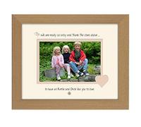 Auntie and Uncle Photo Frame We Thank the Stars Above Personalised Double Mounted Quality Gift 786F (Textured Oak Finish Frame Cream Mount Beige Inside)