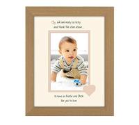 Auntie and Uncle Photo Frame We Thank the Stars Portrait 1091F Double Mounted Quality Gift (Oak Finish Frame Cream Mount Beige Inside)