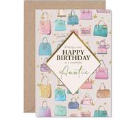 Auntie Birthday Card, Luxury Handbags