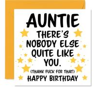 Auntie Birthday Card - Nobody Else Quite Like You - Happy Birthday Card for Auntie from Nephew Niece, 145mm rude funny Bday Greeting Cards