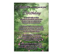 Auntie Birthday Memorial Card Graveside Poem & Stake F462