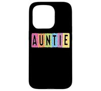 Auntie Colorful Fun Checkered Letters Design Case for iPhone 15 Pro