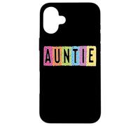 Auntie Colorful Fun Checkered Letters Design Case for iPhone 16 Plus
