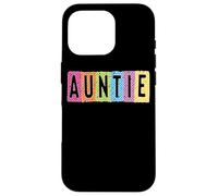 Auntie Colorful Fun Checkered Letters Design Case for iPhone 16 Pro