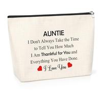 Auntie Cosmetic Bag Aunt Gifts from Nephew Niece Best Aunt Ever Gift Thank You Appreciation for Aunt Toiletry Bag Mother's Day Christmas Birthday Present for Aunt Makeup Travel Pouch