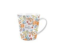 Auntie Gift Mug - Orange Flowers Design Small Latte Mug - Ceramic White Tea/Coffee Present Gift