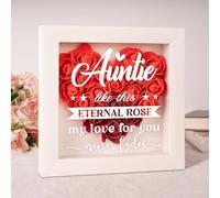 Auntie Gifts, Auntie Birthady Gifts - Forever Roses Flower Box, Gifts for Auntie from Niece Nephew, Auntie Gift Ideas Shadow Box, Thanksgiving Christmas Birthday Gifts for Aunt