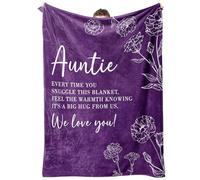 Auntie Gifts, Auntie Birthday Gifts from Niece Nephew, Best Auntie Gift, Soft Flannel Throw Blanket Gift for Auntie Aunt Aunty 60" x 50", Purple