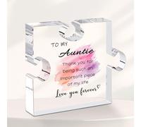 Auntie Gifts from Niece Nephew, Aunties Plaque 4x4" Mothers Day Christmas Gifts for Aunt Best Aunties Gift Auntie Presents Aunty Acrylic Plaques