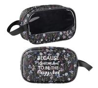 Auntie Gifts Makeup Bag Because Someone Has to Be Crazy Aunt Makeup Bag Aunt Gifts from Niece Auntie Travel Cosmetic Pouch